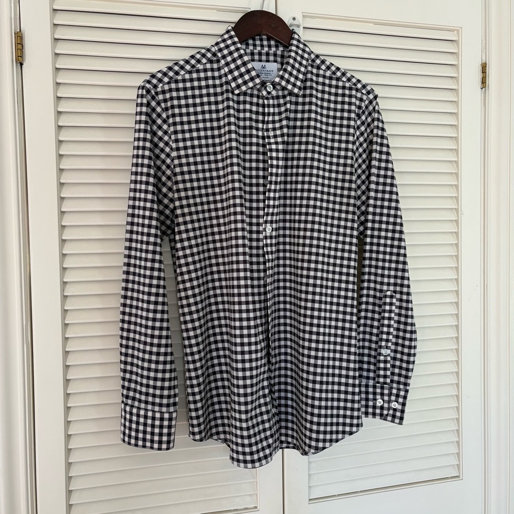 Mizzen+Main Black and White Gingham Shirt